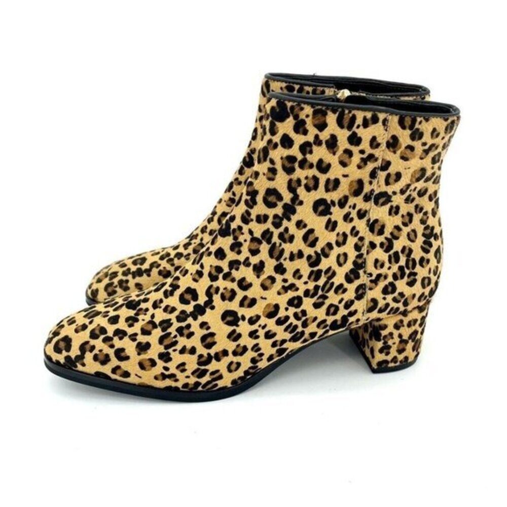 Via Spiga Cheetah Print Ankle Booties Calf Hair Animal Print Sz 6 New